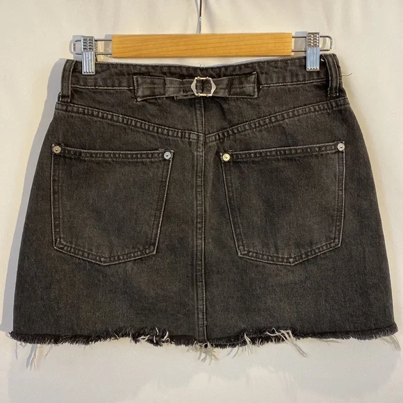 Free People Rugged ALine Denim Skirt in black size 27 OB823235 - Picture 9 of 15